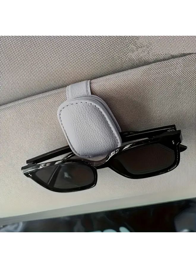 Light Brown Car Visor Glasses Holder Clip 1pc Eyewear Storage Vehicle Accessory - Image 5